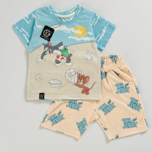 ست تیشرت و شورتک طرح تام و جری