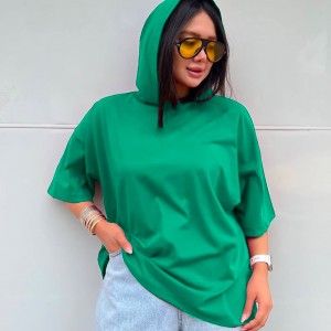 تیشرت باکسی کلاه دار