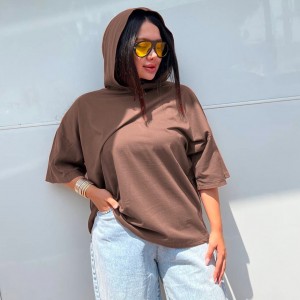 تیشرت باکسی کلاه دار