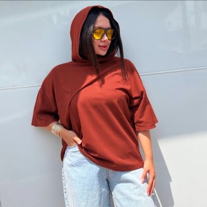 تیشرت باکسی کلاه دار