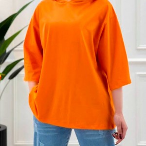 تیشرت باکسی کلاه دار