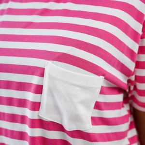 تیشرت جیب سفید راه راه