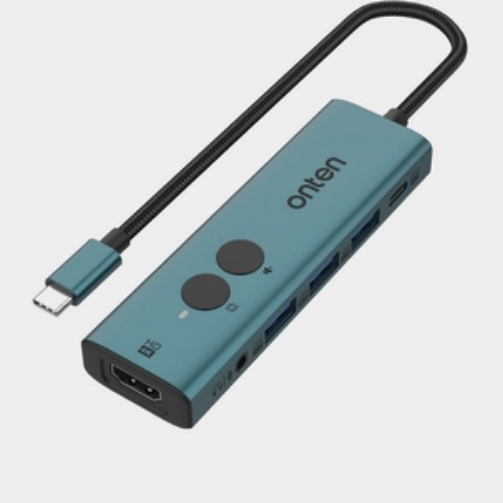 هاب 5 پورت تایپ سی اونتن مدل UC123 با 2 پورت USB 2.0 و پورت USB 3.0 و HDMI