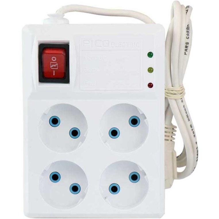 محافظ برق پارت الکتریک ۴ خانه ارت دار با کابل 1.8 متر