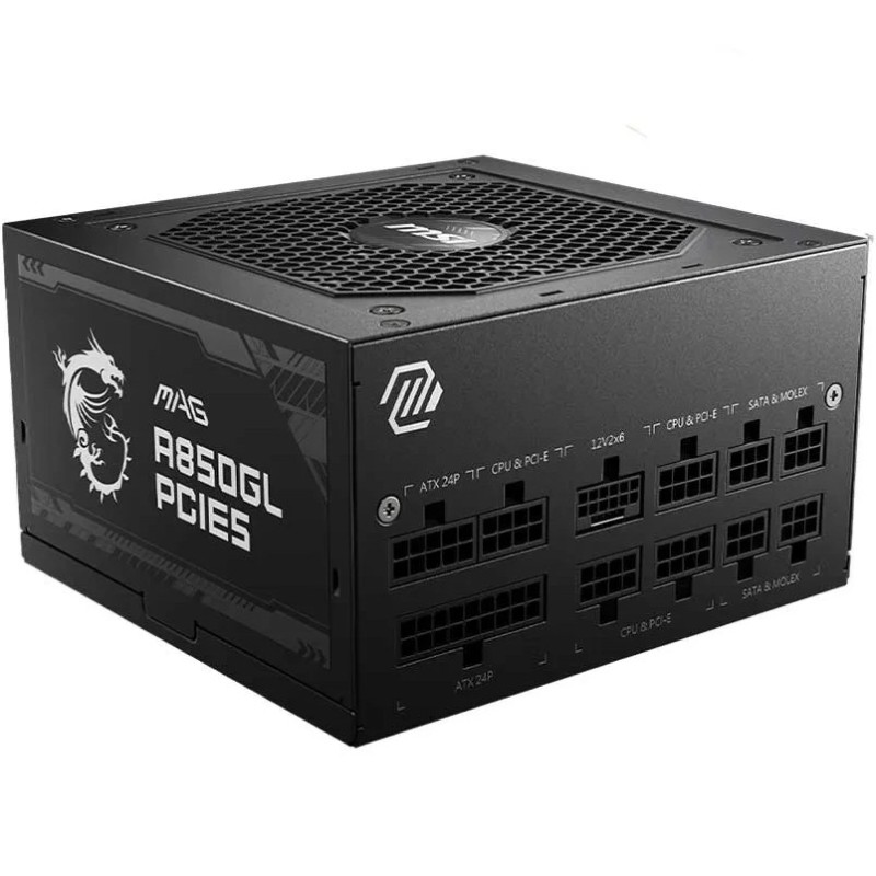 منبع تغذیه کامپیوتر ام اس آی مدل MAG A850GL PCIE5 80 Plus Gold توان 850 وات