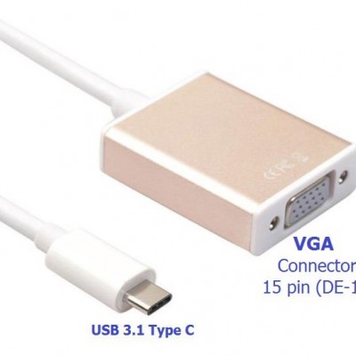 تبدیل USB Type c به VGA با کیفیت 1080P فرانت