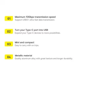 مبدل USB-C به USB3.1 باسئوس مدل Ingenuity Series Mini OTG Adaptor ZJJQ000001