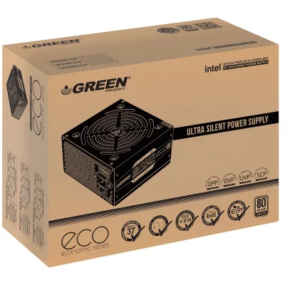 منبع تغذیه گرین مدل GP400A-ECO Rev3.1 توان 400 وات