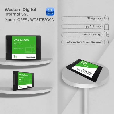 حافظه SSD وسترن دیجیتال مدل GREEN WDS1TB2G0A ظرفیت 1 ترابایت