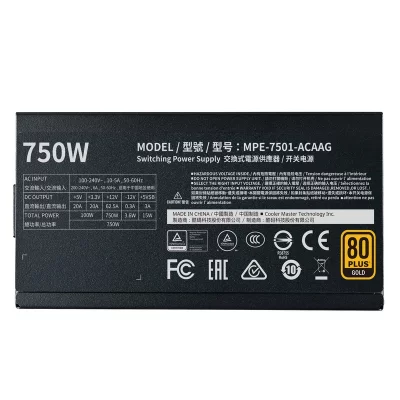 منبع تغذیه کامپیوتر مدل MWE 750 Gold V2 80 Plus Gold توان 750 وات