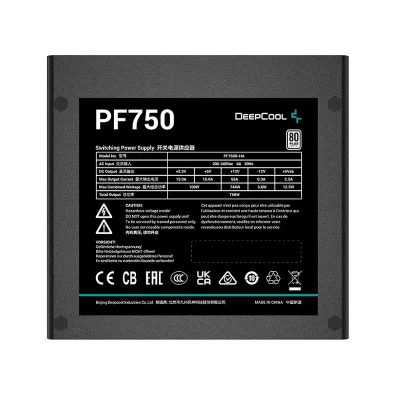 منبع تغذیه کامپیوتر دیپ کول مدل PF750 80 Plus White توان 750 وات