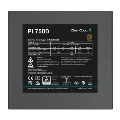 منبع تغذیه کامپیوتر دیپ کول مدل PL750D 80 Plus Bronze توان 750 وات