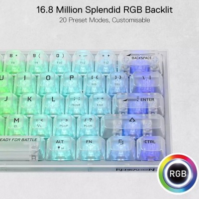 کیبورد مکانیکال گیمینگ ردراگون Redragon K617CT White