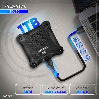 اس اس دی اکسترنال ای دیتا مدل SD620 ظرفیت 1 ترابایت رابط USB 3.2 Gen2
