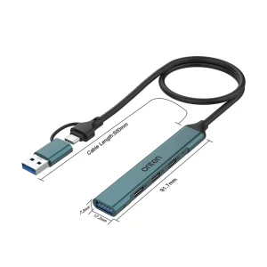 هاب 4 پورت USB A 3.0 و USB-C اونتن مدل OTN-UCA9703