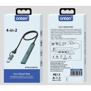 هاب 4 پورت USB A 3.0 و USB-C اونتن مدل OTN-UCA9703