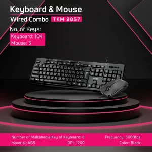 ماوس و کیبورد با سیم تسکو مدل TKM 8057