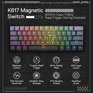 کیبورد ردراگون مدل FIZZ K617 GGB باسیم