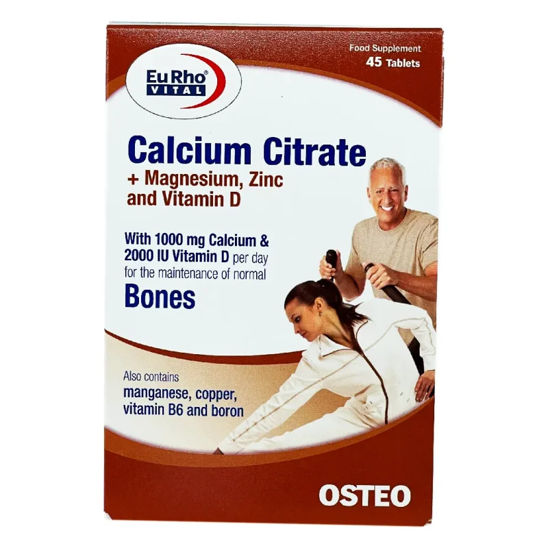 کلسیم سیترات +منیزیم + زینک و ویتامین D3 یوروویتال - 45 عددی