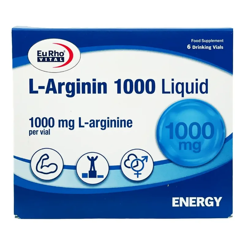 ویال مایع ال آرژنین 1000 میلی گرم یوروویتال - 6 عددی