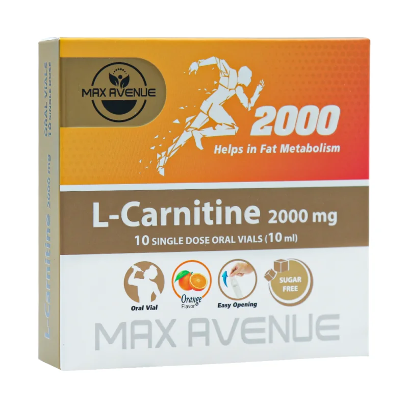 محلول خوراکی ال کارنیتین 2000 میلی گرم مکس اونیو 10 عدد