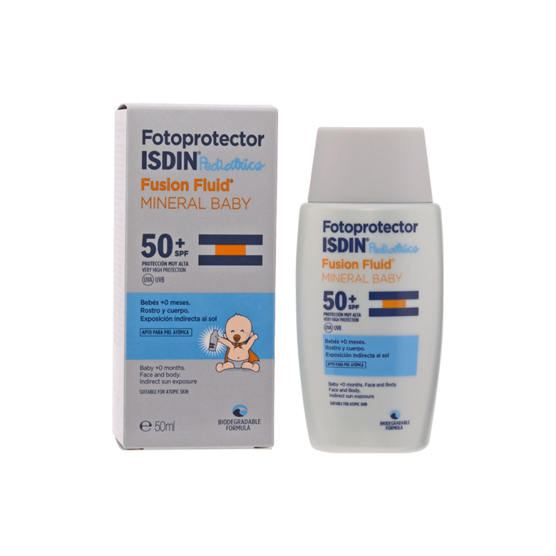 فلوئید ضد آفتاب مینرال کودک ⁺SPF50 ایزدین ۵۰ میلی لیتر
