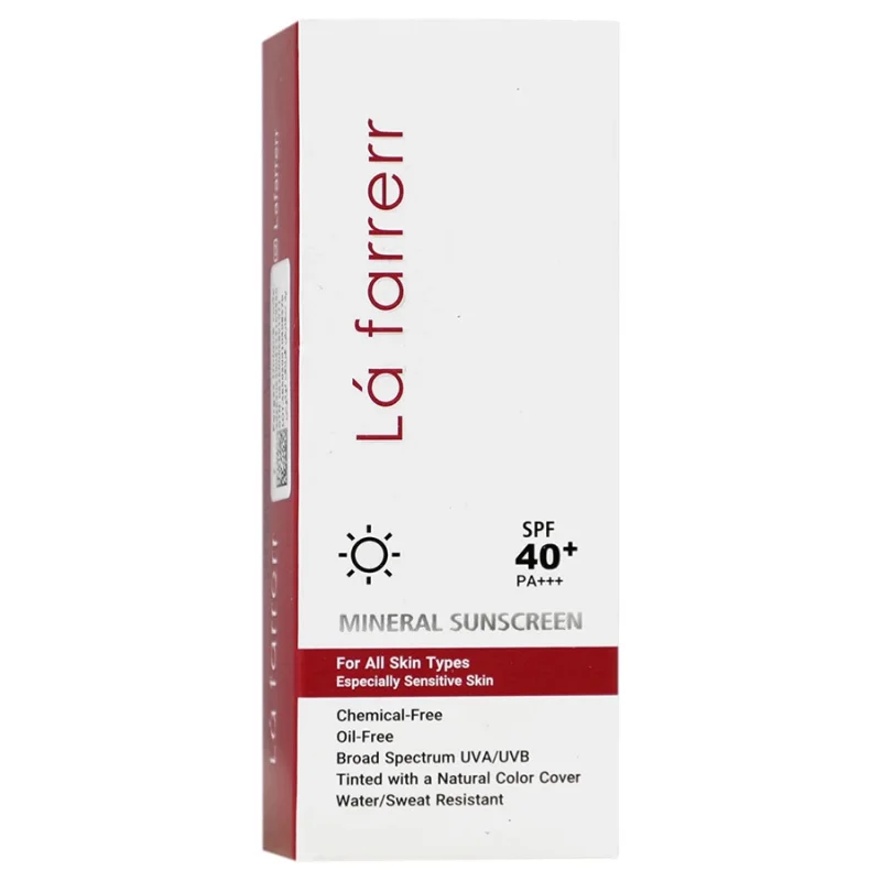 کرم ضد آفتاب مینرال انواع پوست SPF40 (رنگی)
