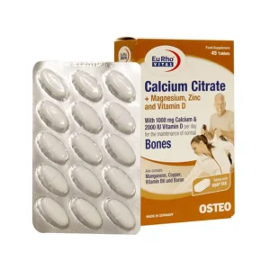 کلسیم سیترات +منیزیم + زینک و ویتامین D3 یوروویتال - 45 عددی