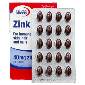 کپسول نرم زینک 40 میلی گرم یوروویتال - 60 عددی