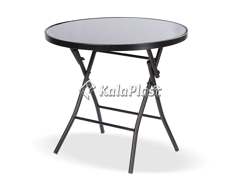 میز تاشو فلزی با رویه شیشه سلنا