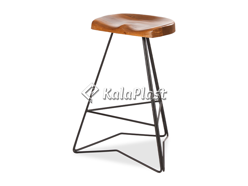 چهارپایه فلزی  زیمر با رویه چوب گردو