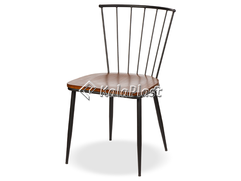 صندلی فلزی نوا با رویه چوب گردو ( NOVA)