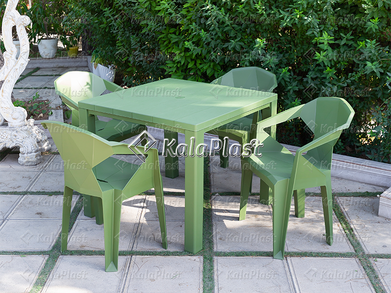 ست میز و صندلی  4 نفره پلیمری الماسی