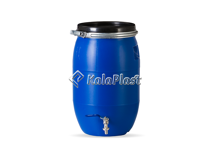 بشکه پلاستیکی 30 لیتری ضخیم با کمربند فلزی جهان با شیر فلزی