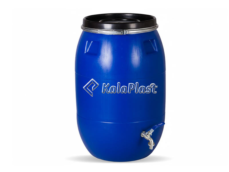 بشکه پلاستیکی 220 لیتری ضخیم با رینگ فلزی جهان با شیر فلزی