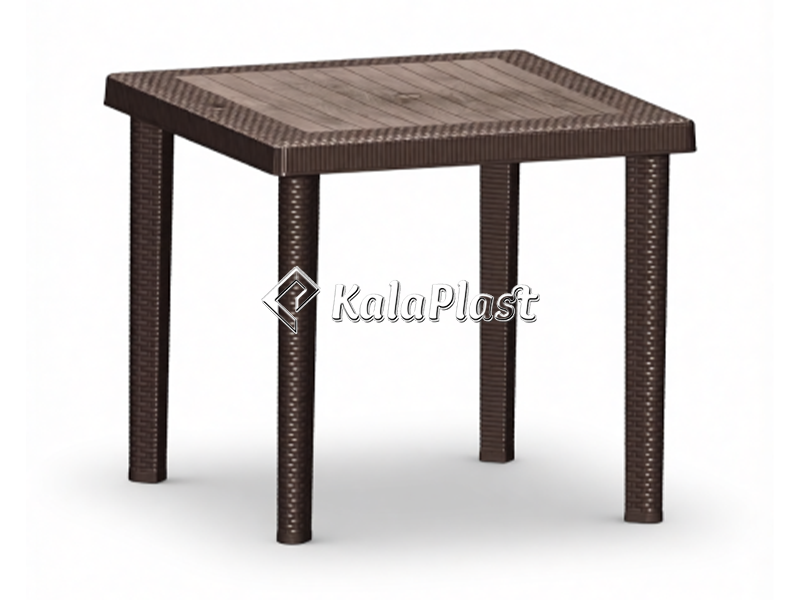 میز 4 نفره مربع  حصیری با پایه لوله ای پلاستیکی کد 333