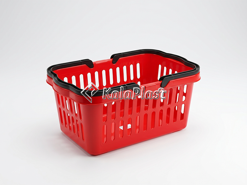 سبد خرید بدون چرخ دو دسته پلاستیکی
