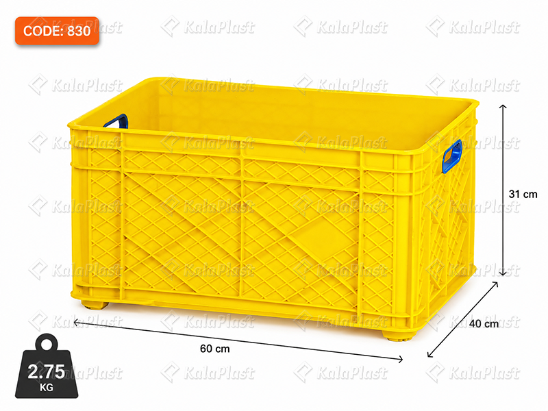جعبه صنعتی پلاستیکی طول 60 عرض 40 در ارتفاع 31 سانتیمتر  کد 830