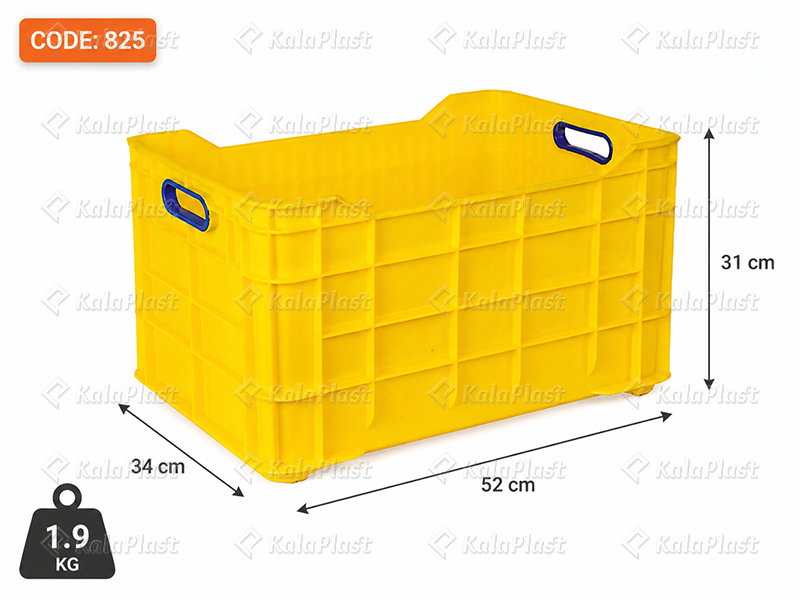 جعبه 25 کیلویی لبه دار (طرح ابهر) طول 52 عرض 34 در ارتفاع  31 سانتیمتر    کد 825