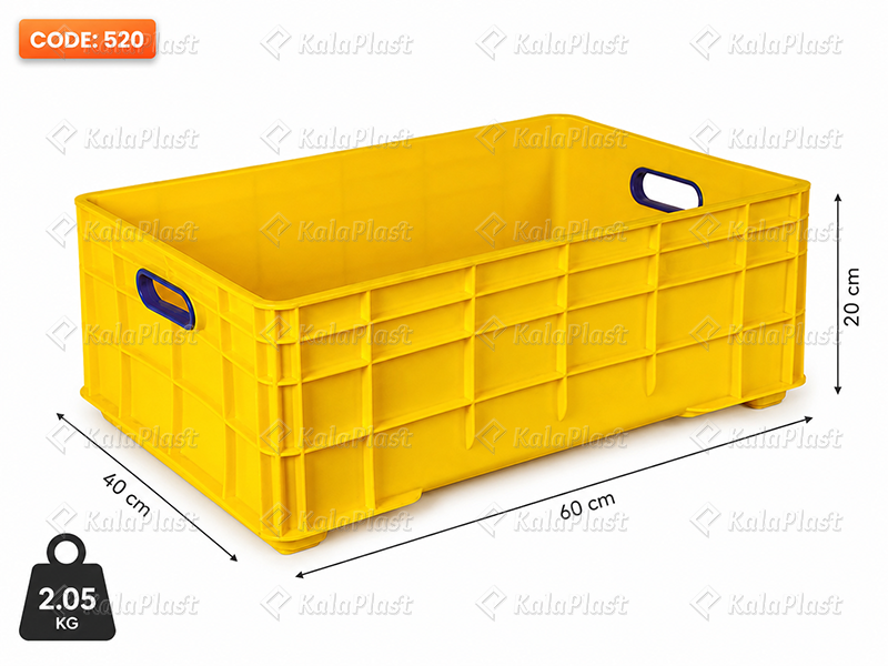 جعبه صنعتی پلاستیکی طول 60 عرض 40 در ارتفاع 20 سانتیمتر  کد 520
