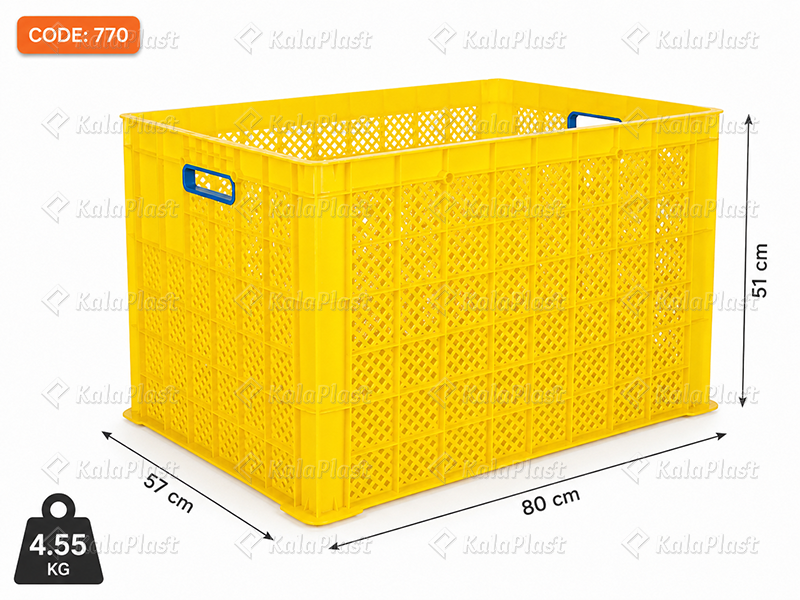 سبد صنعتی پلاستیکی طول 80 عرض 57 در ارتفاع 51 سانتیمتر   کد 770