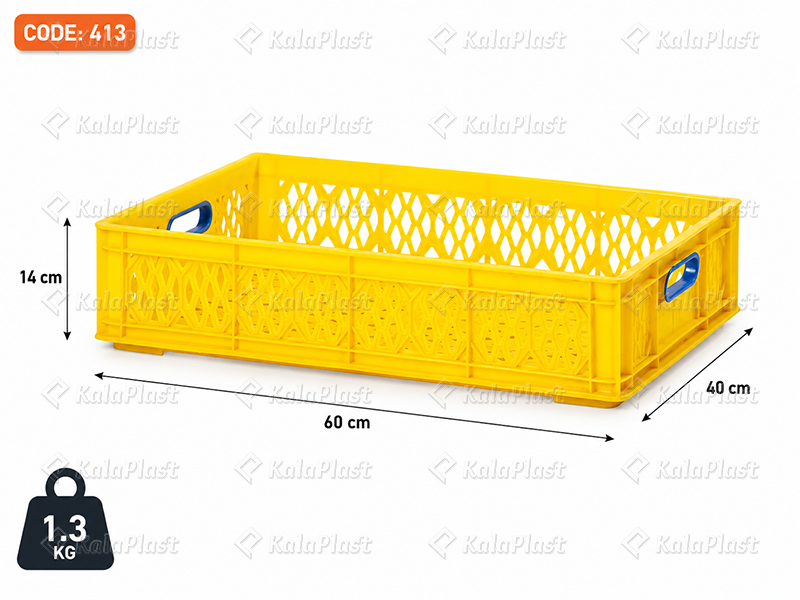 سبد صنعتی پلاستیکی طول 60 عرض 40 در ارتفاع 14   کد 413