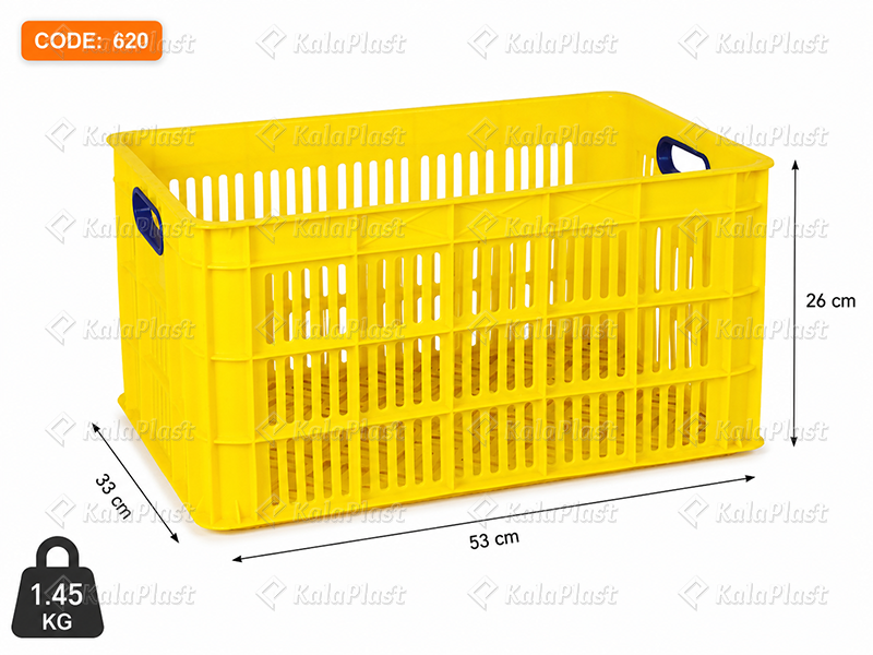 سبد 20 کیلویی سبک طول 53 عرض 33  در ارتفاع 26 سانتیمتر  کد 620