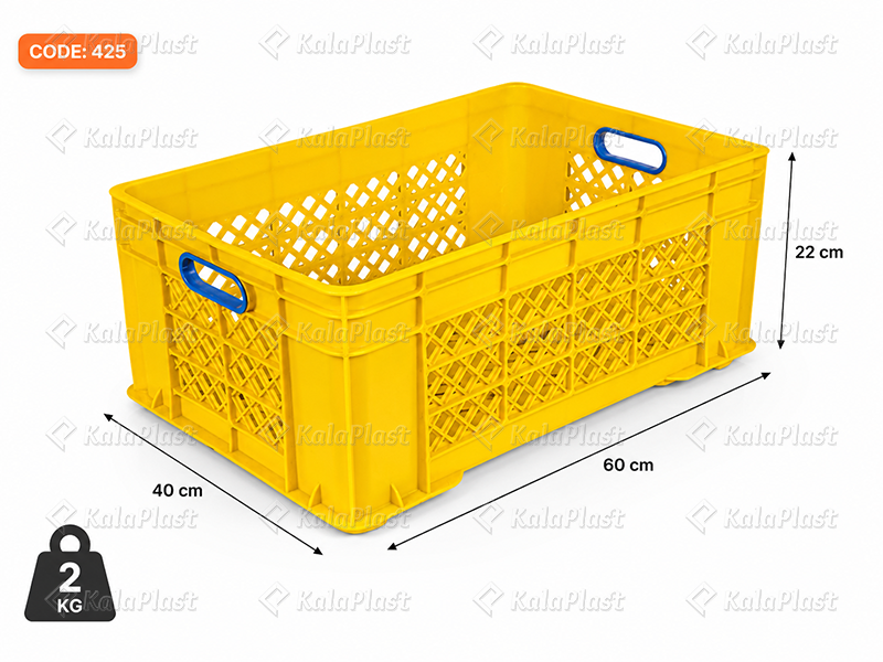 سبد صنعتی پلاستیکی طول 60 عرض 40 در ارتفاع  22 سانتیمتر  کد 425