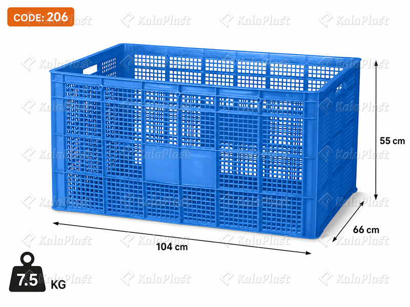 سبد صنعتی بزرگ طول 104 عرض 66 در ارتفاع 55 سانتیمتر   کد 206