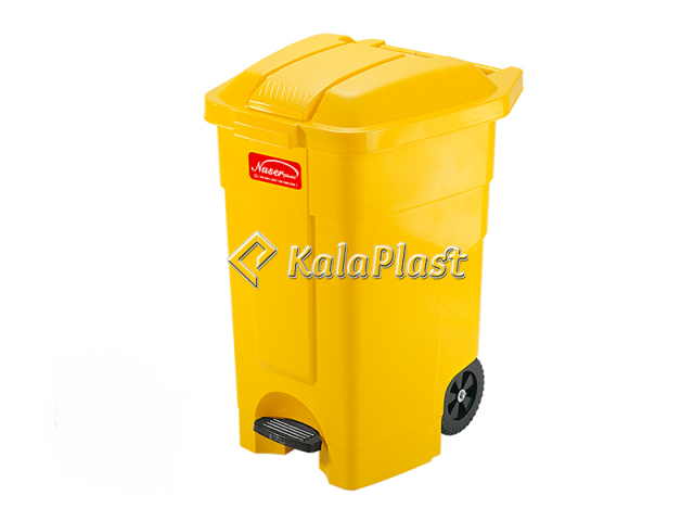سطل زباله پدالی و چرخدار 80 لیتری با پدال پلاستیکی کد 5000