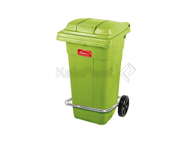 سطل زباله پلاستیکی 100 لیتری چرخدار و پدالدار ناصر کد 5105