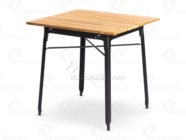میز تمام فلزی 4 نفره با رویه چوبی