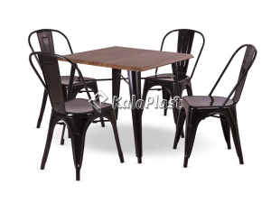 ست 4 نفره میز و صندلی پایه فلزی تولیکس