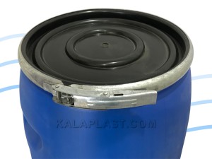 بشکه پلاستیکی 60 لیتری ضخیم با رینگ فلزی جهان با شیر فلزی